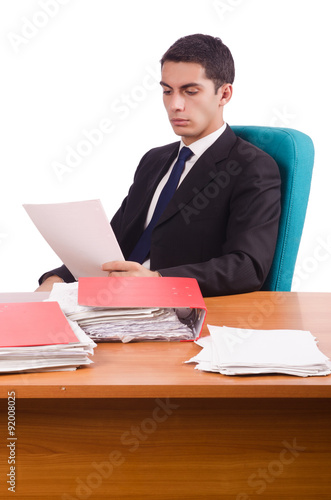 Busy businessman under work stress