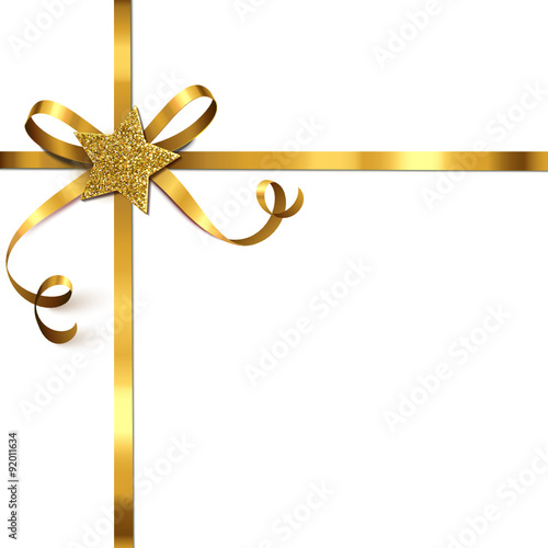 Goldene Schleife mit Glitter-Stern