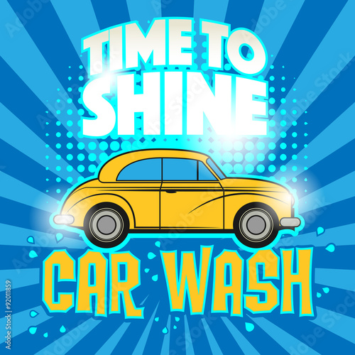 Abstract illustration with the text car wash written inside