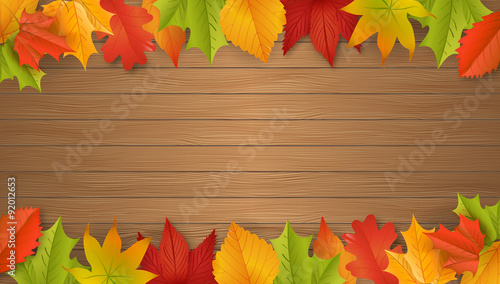 Herbst / Hintergrund / Vektor / Laub