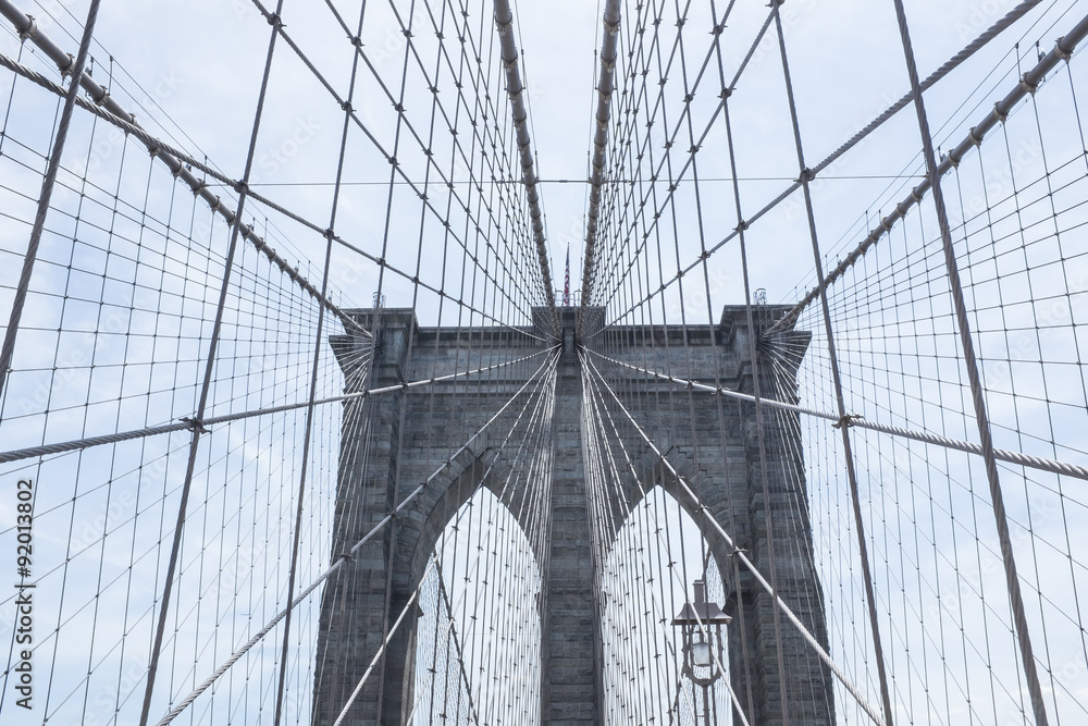 Obraz premium Most Brookliński na Manhattanie