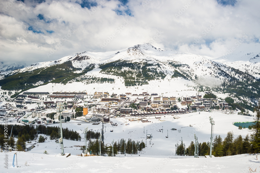 Sestriere, famous ski resort in the italian Alps