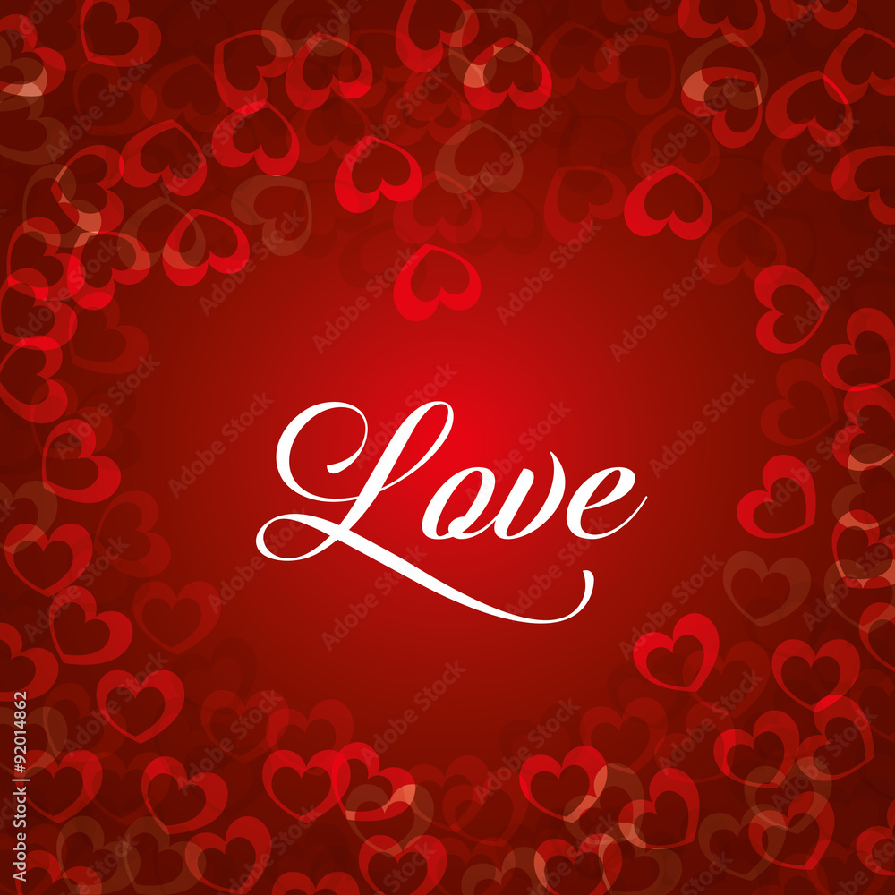 Romantic love design with red hearts Romantic love design with red hearts