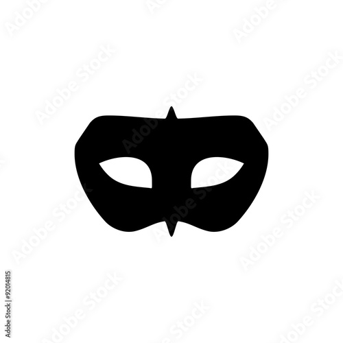 Classic Black Masquerade Mask Silhouette | Costume Party Accessory Icon