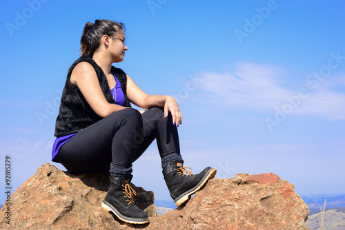 Young Woman Hiker Enjoying the View