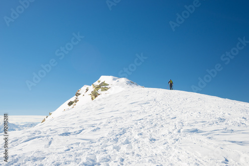 Alpine touring towards the summit