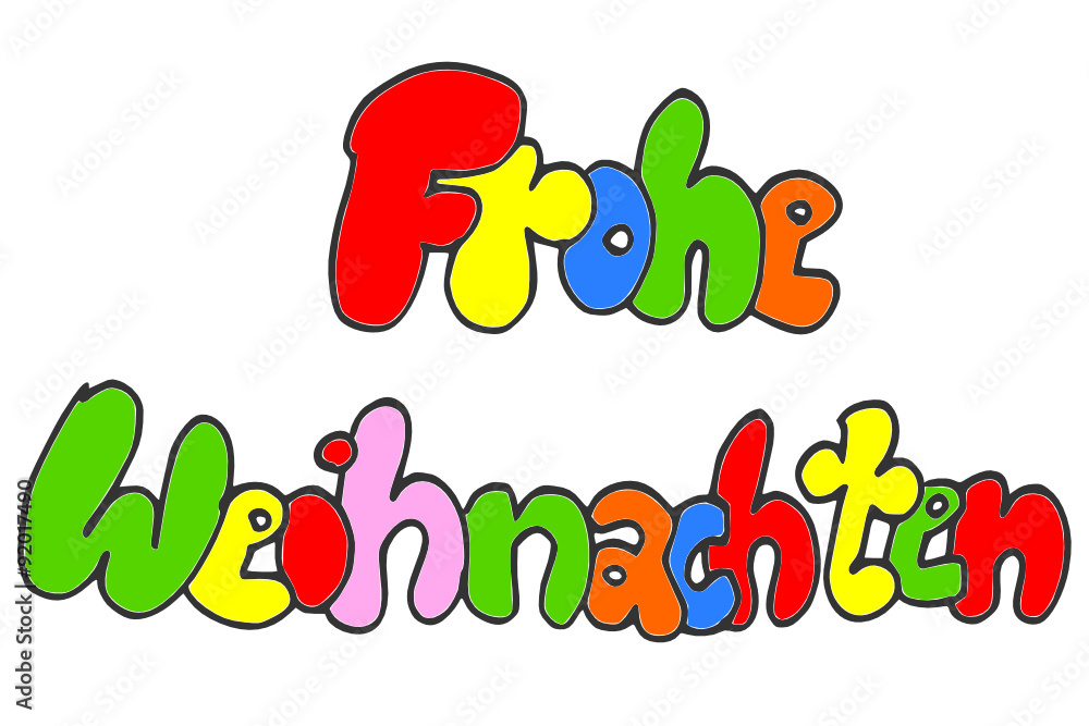 Cartoon Schrift Frohe Weihnachten Cartoon Schrift Frohe Weihnachten