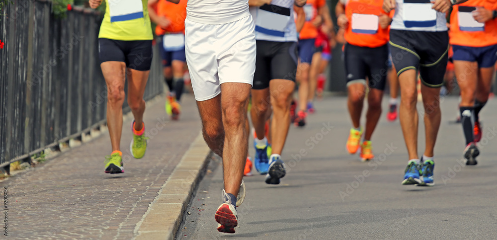 Runners during the Marathon in the city street