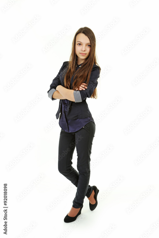 Beautiful girl on white background Beautiful girl on white background