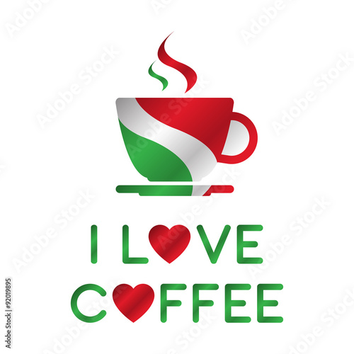 I love coffee, A cup of coffee