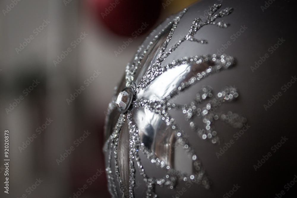 Christbaumkugel - Anthrazit, Closeup Christbaumkugel - Anthrazit, Closeup