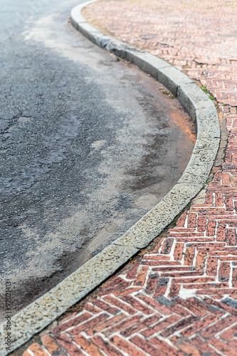 Curve pathway along the road