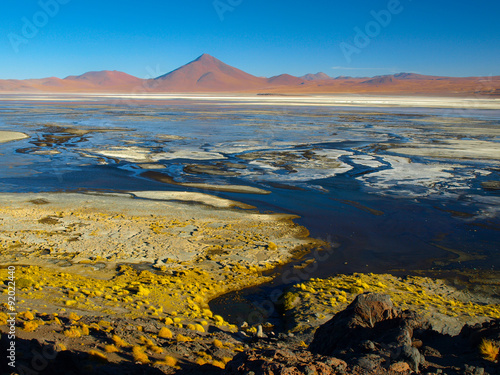 Mountain peaks at Laguna Colorada in Bolivia