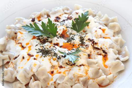 Traditional Turkish cuisine - Manti -