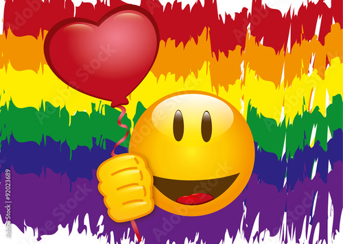 Smiley Regenbogen Fahne Gay