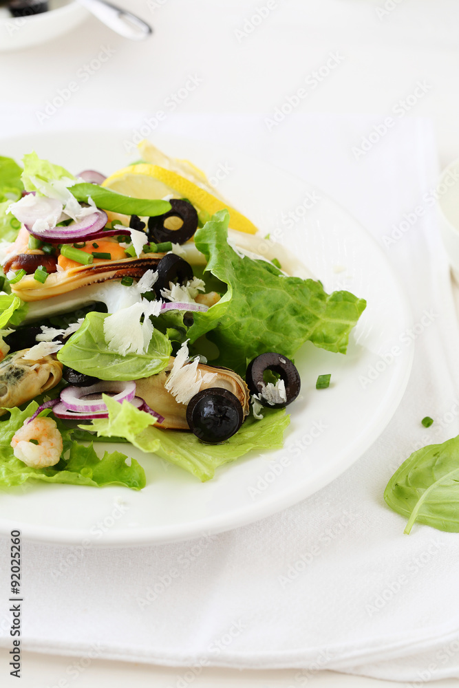 salad with greens and cheese