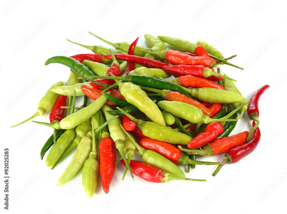 Hot green chili or chilli pepper isolated on white background Hot green chili or chilli pepper isolated on white background