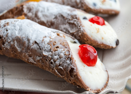 Cannoli, a typical sicilian pastry