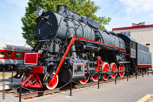 Old steam locomotive. Klaipeda city, Lithuania.
