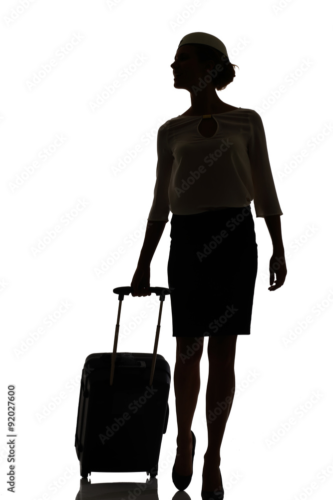 silhouette of a busy business woman backlight studio silhouette of a busy business woman backlight studio