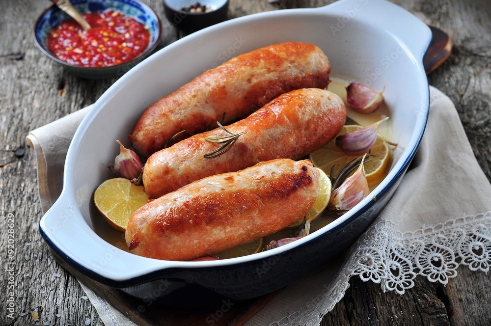 roasted chicken sausage with rosemary, garlic and lime roasted chicken sausage with rosemary, garlic and lime