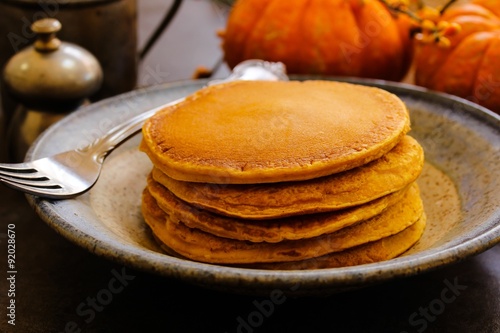 Pumpkin Pancakes, selective focus photo