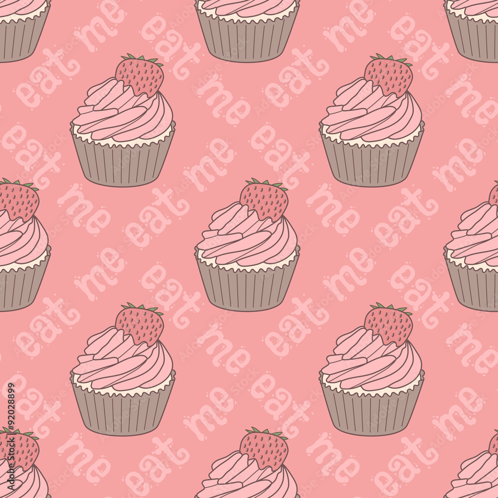 Seamless pattern with cupcakes Seamless pattern with cupcakes