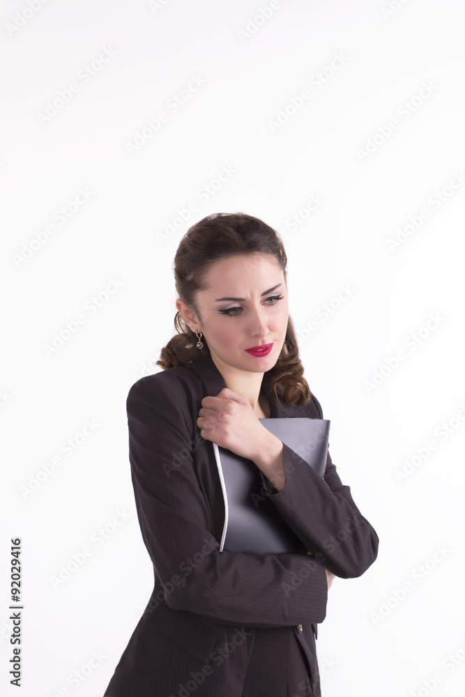 Young business woman with a folder of documents Young business woman with a folder of documents