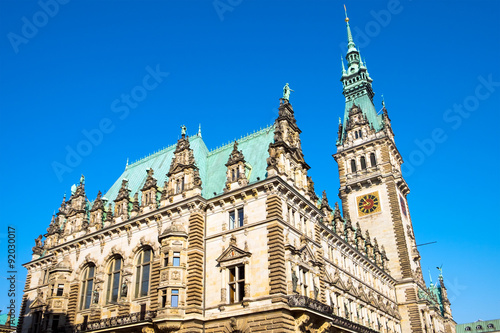 The beautiful townhall in Hamburg in Germany