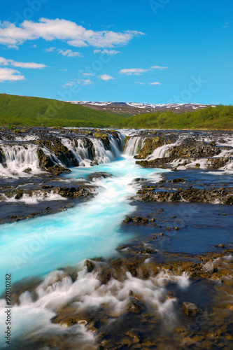 The nice Bruarfoss waterfall near Reykjavik in Iceland
