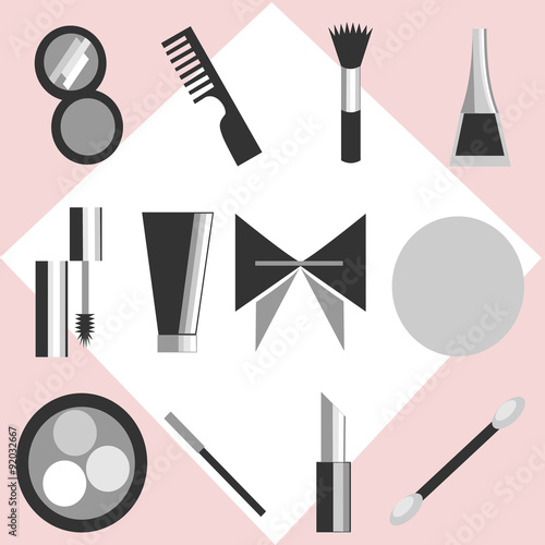 Set of beauty and make-up - related objects