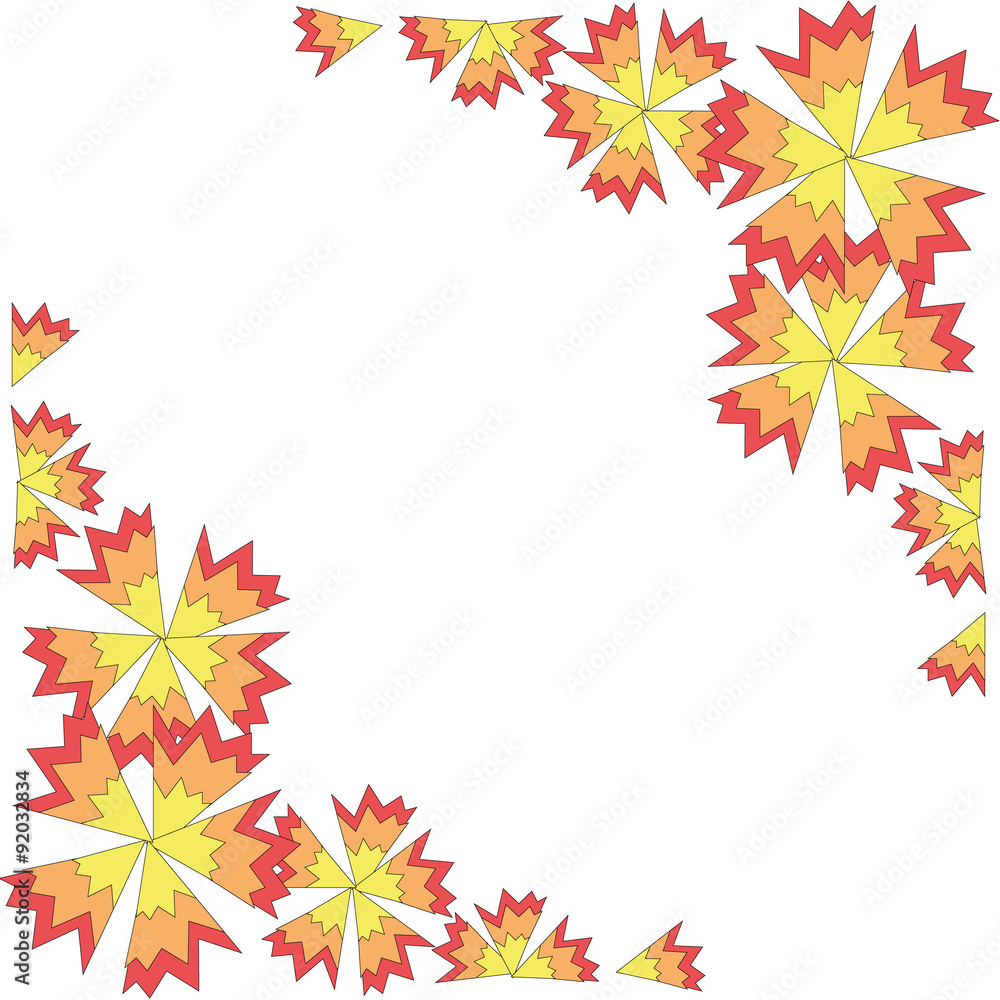 A background with flowers (yellow,orange, red)