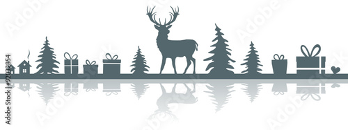 Weihnachten Silhouette mit Hirsch
