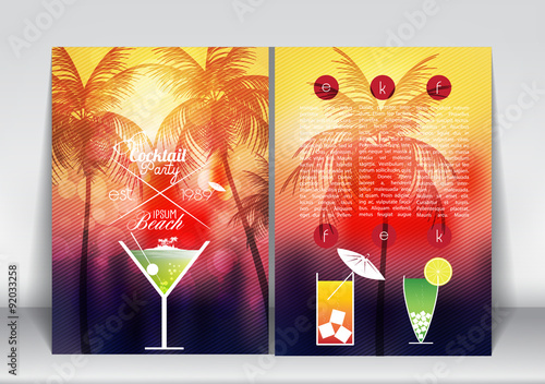 Cocktail Party Invitation Poster - Vector Illustration