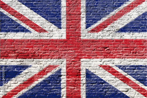 United kingdom - National flag on Brick wall