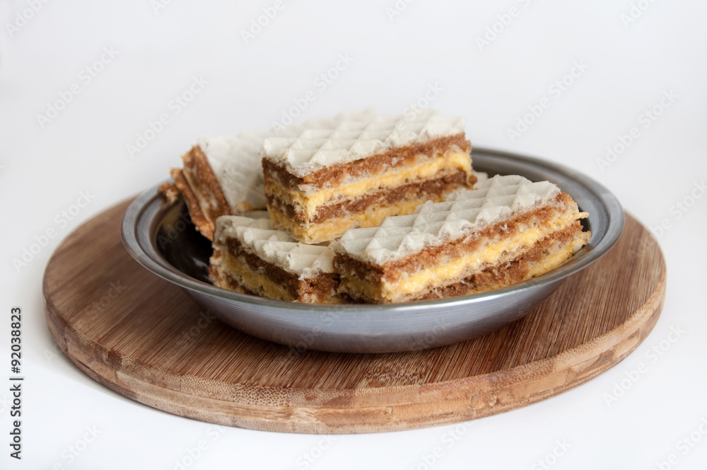 Wafers in the metal bowl Wafers in the metal bowl