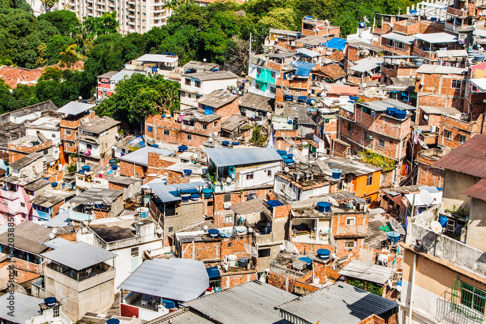 Buildings of Favela Santa Marta, Rio de Janeiro, Brazil.