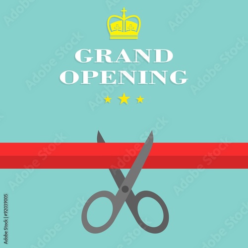 Grand opening Flat Style. Vector illustration.