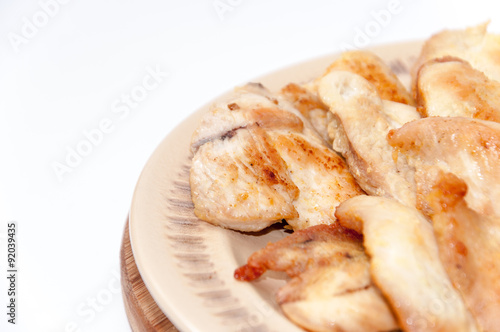 Fried chicken white meat served on the plate © zlajaphoto