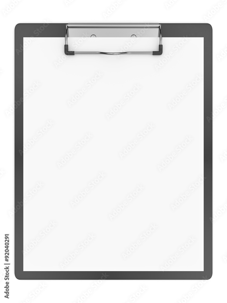 Blank clipboard and paper isolated on a white background. Blank clipboard and paper isolated on a white background.