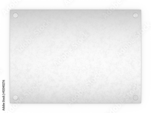 Blank textured metal rectangle sign plaque isolated on a white b