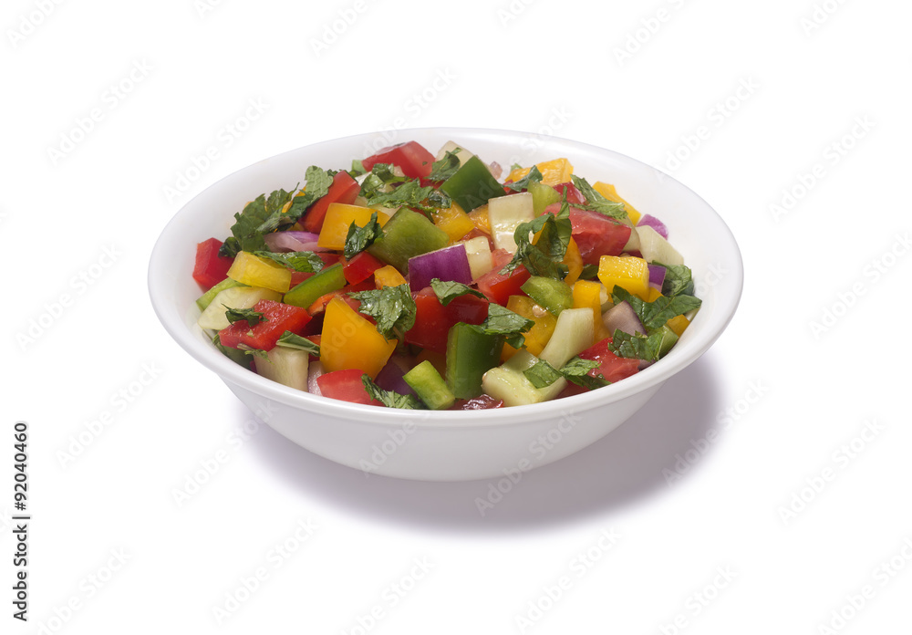 tomato salad pepper and cucumber
