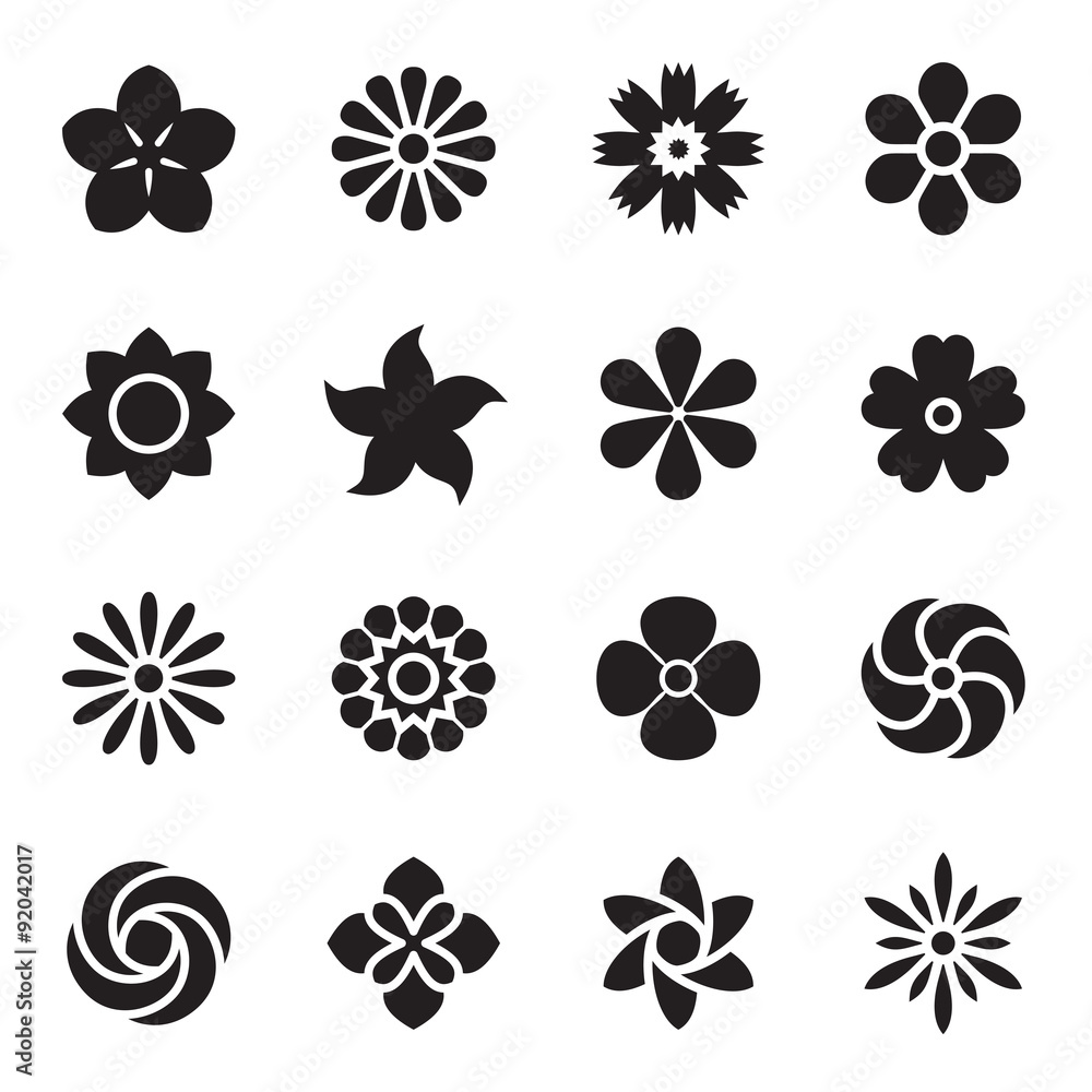 Flower icons. Vector illustration Flower icons. Vector illustration