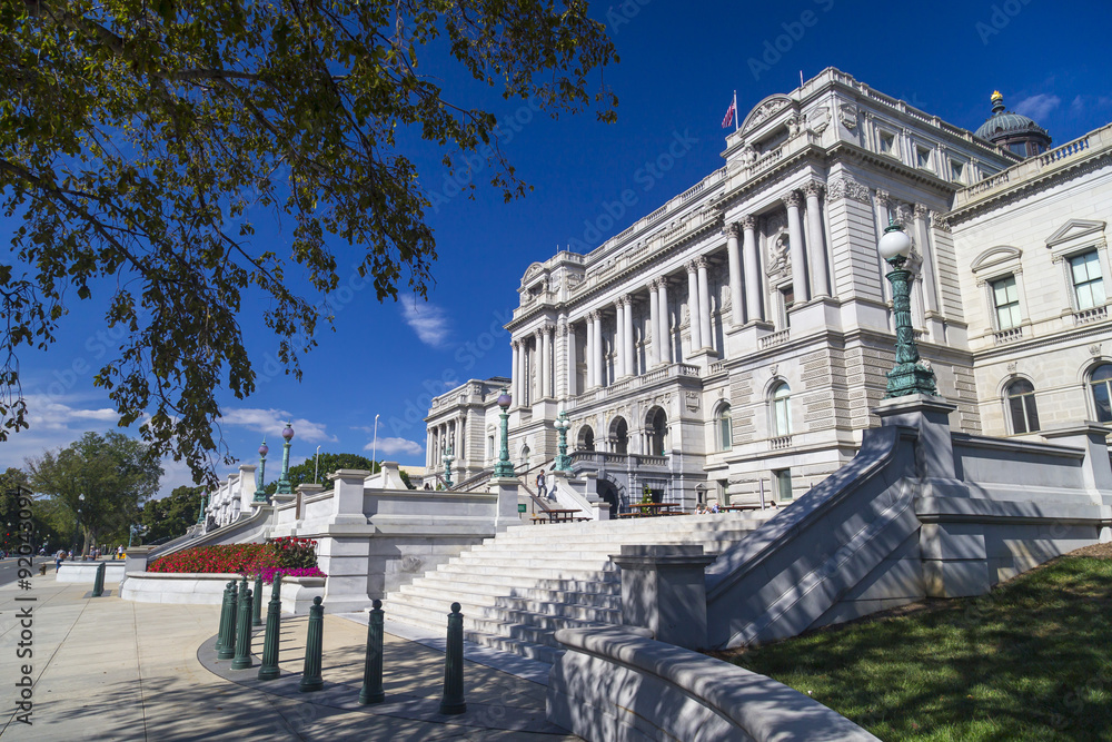Fototapeta premium Library of Congress, Thomas Jefferson Building in Washington DC, USA