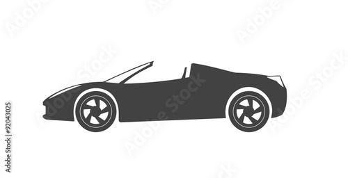 Силуэт спортивного автомобиля на белом фоне