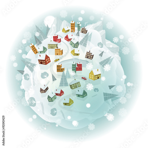 Around the world (winter scenery)