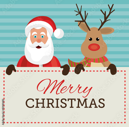 Merry christmas and happy new year card design
