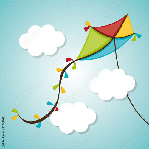 Kite and childhood design.