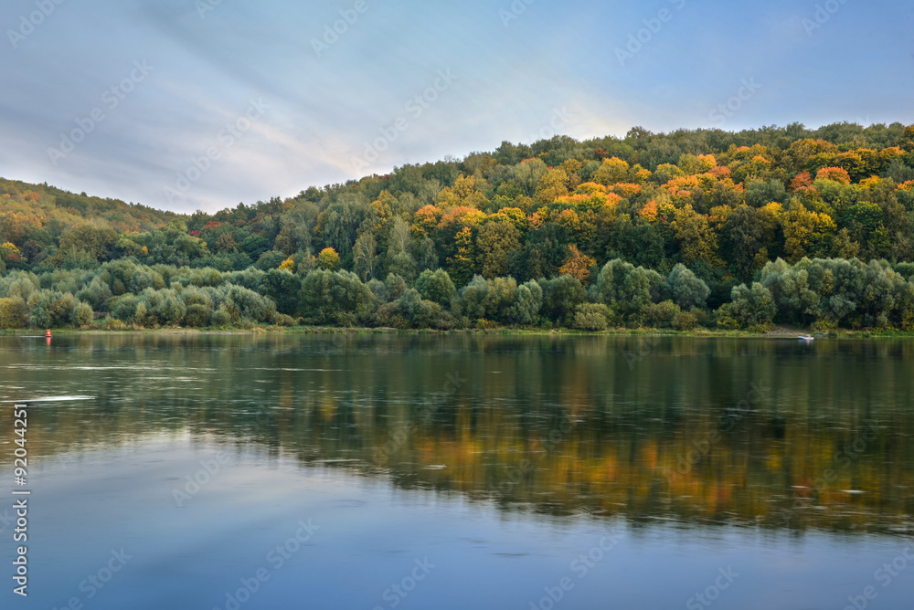 autumn landscape - the river and the forest