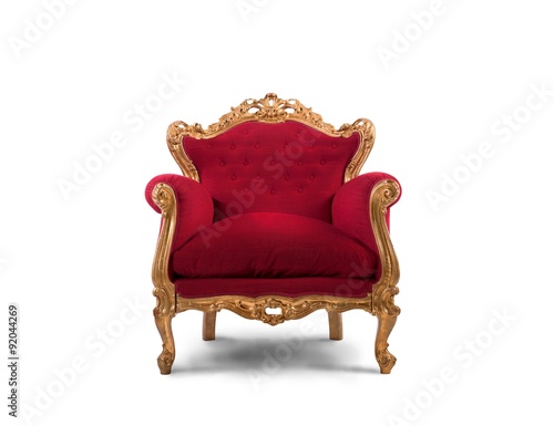 Obraz na plátně Red and gold luxury armchair